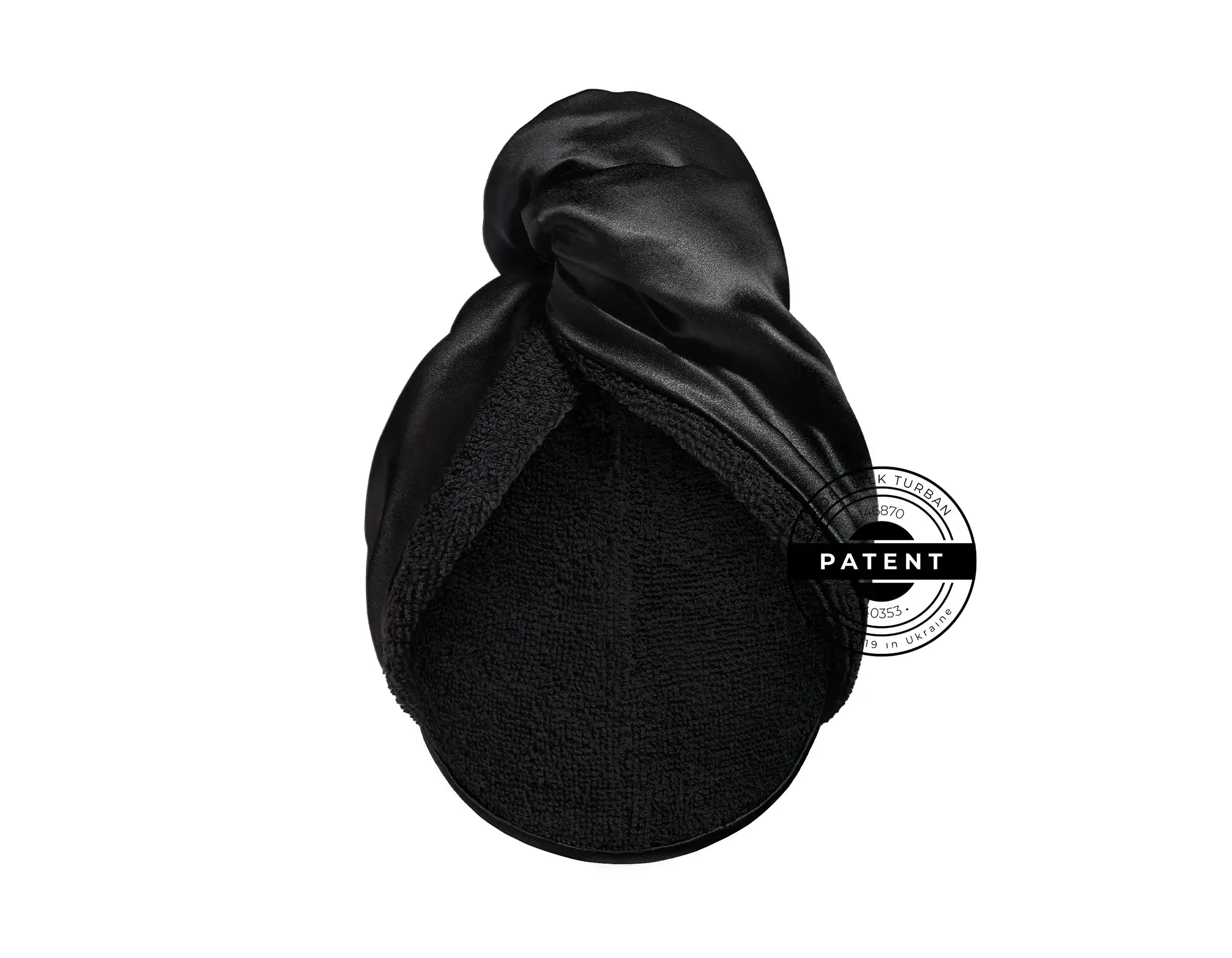 Рушник-тюрбан з натуральним шовком Mon Mou Soft Silk Turban Black