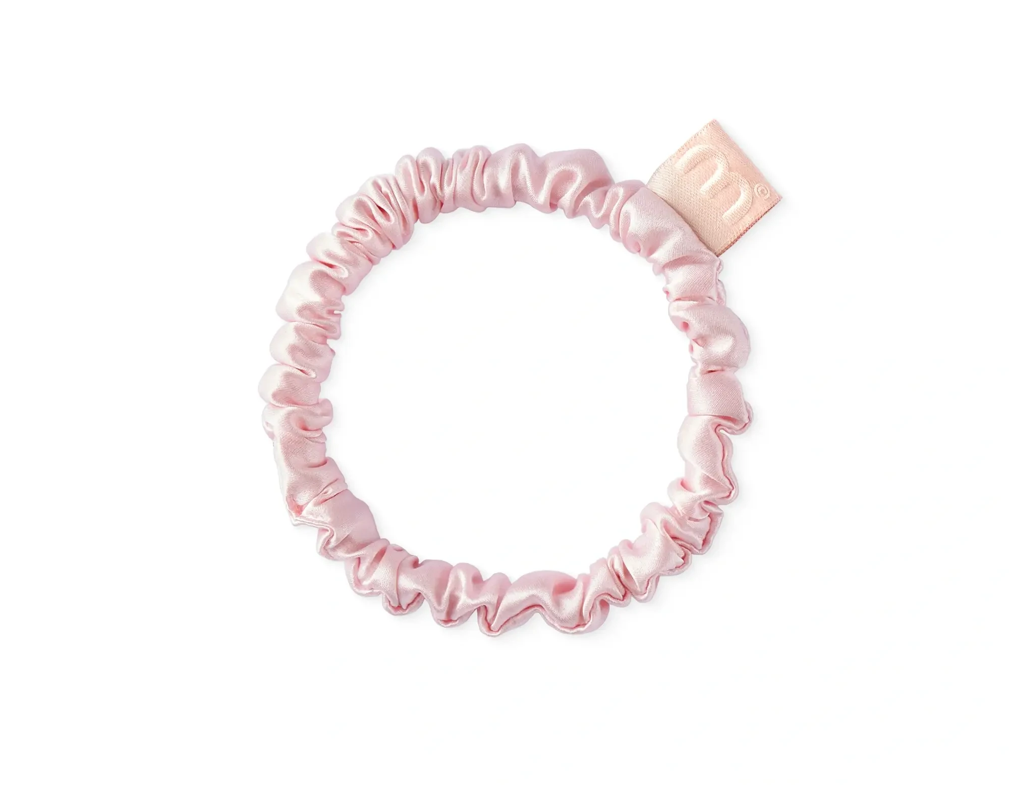 Тонка резинка з натурального шовку Mon Mou Silk Slim Scrunchie Pink
