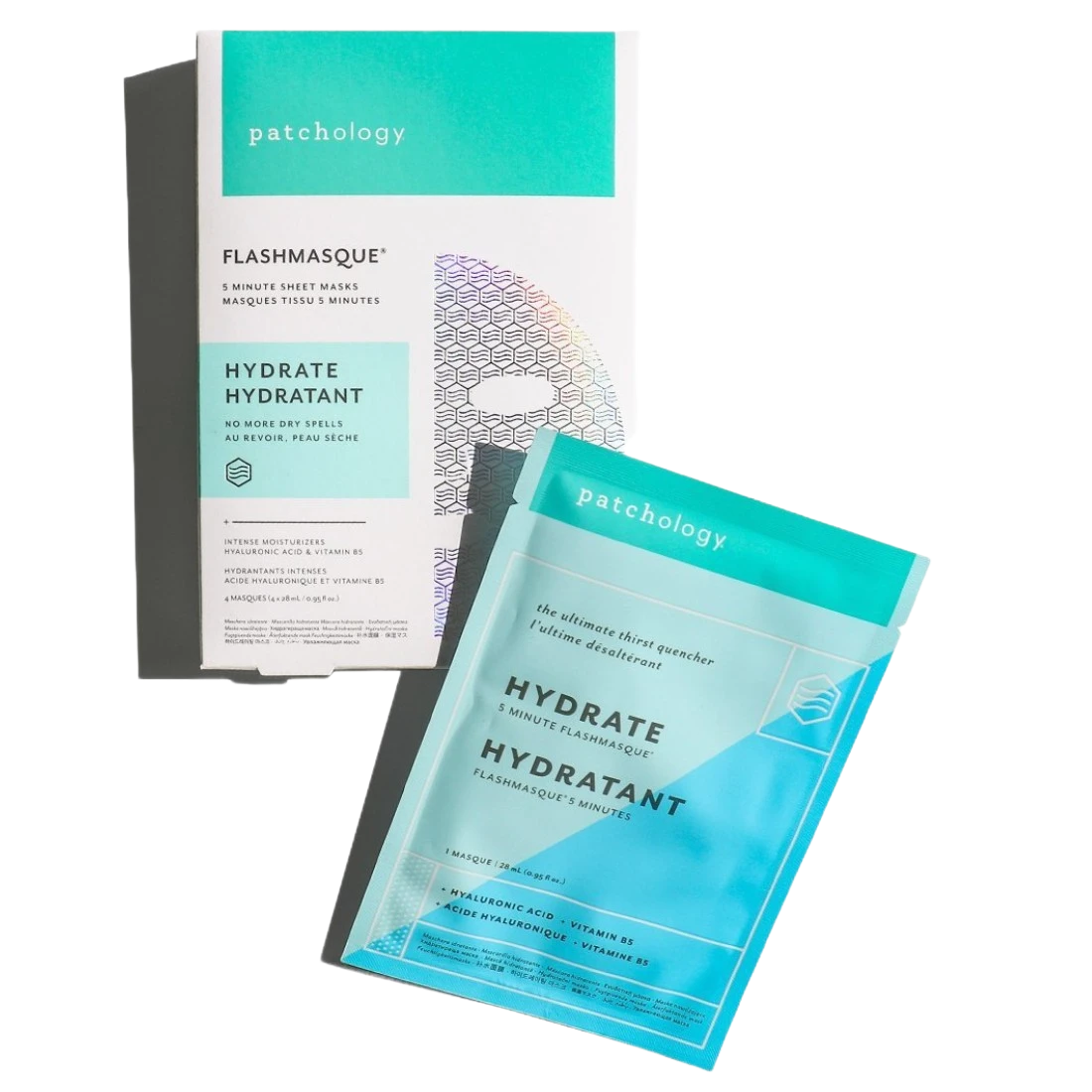 Зволожуюча маска для обличчя FlashMasque Hydrate 5 Minute Sheet Mask, 4 шт