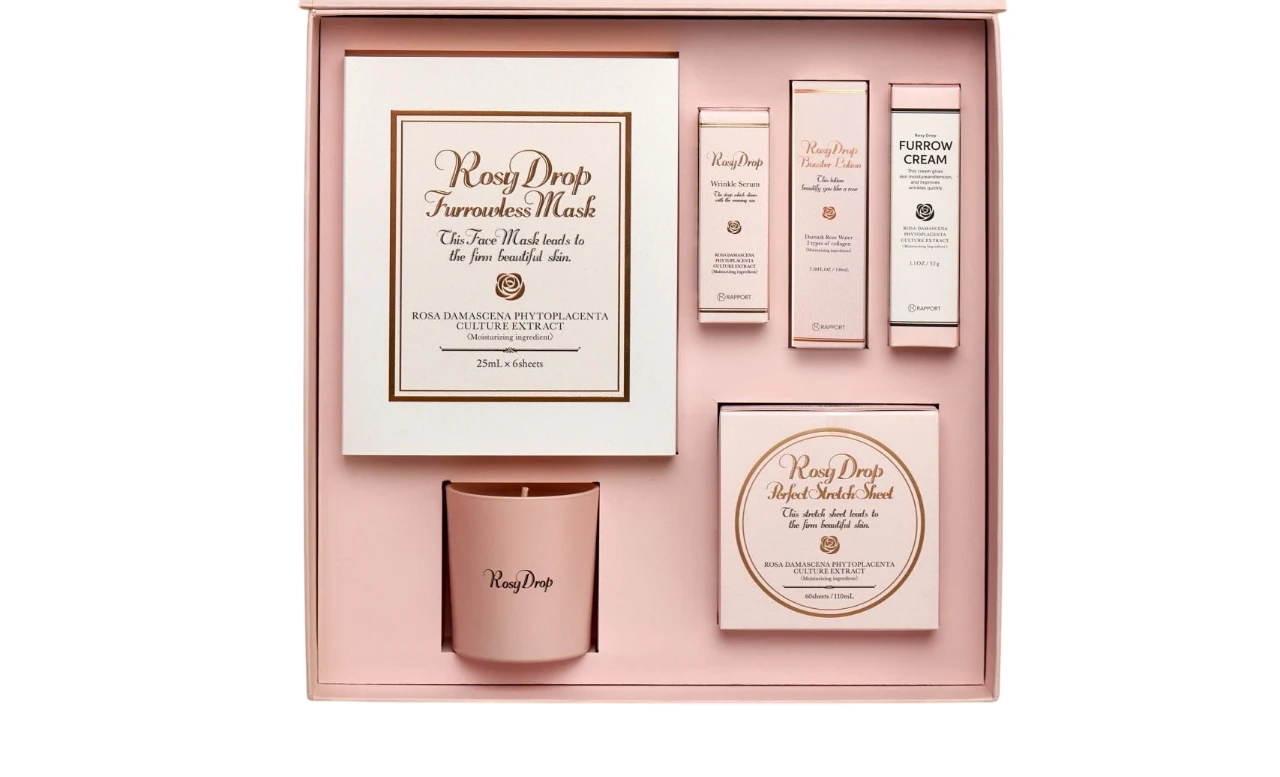 Великий подарунковий набір всіх засобів в квадратній коробці Rosy Drop Set Of All