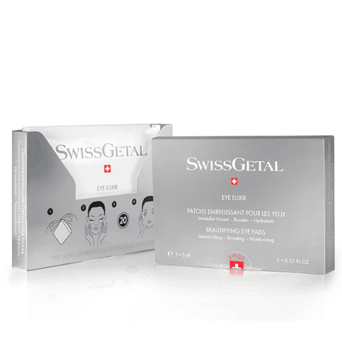 Відновлювальні патчі з миттєвим ефектом SwissGetal Eye Elixir Beautifying Eye Pads, 5х5 мл