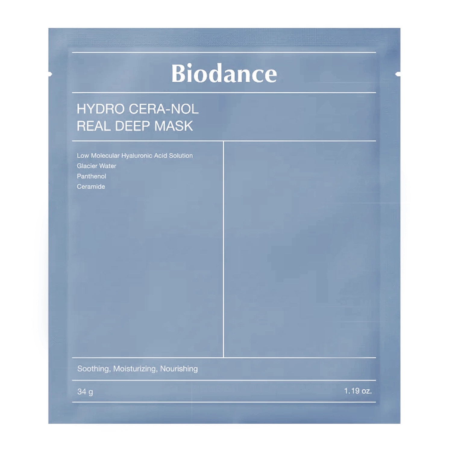 Нічна гідрогелева маска з керамідами Biodance Hydro Cera-Nol Real Deep Sheet Mask, 1 шт