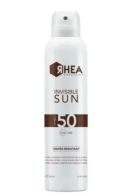 Невидимий спрей для обличчя та тіла SPF50 Rhea InvisibleSun, 200 мл