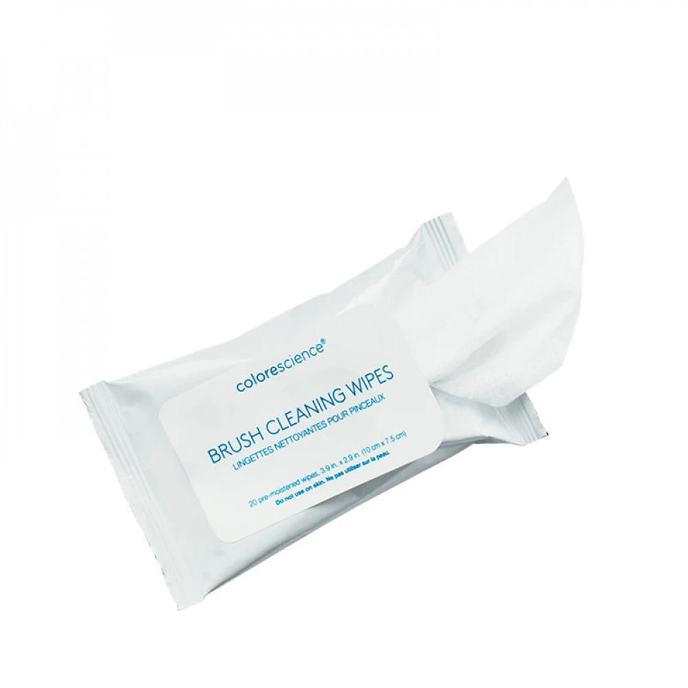 Sale. Серветки для очищення пензлів для макіяжу Colorescience Brush Cleaning Wipes, 20 шт