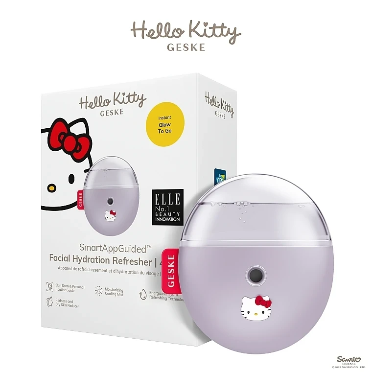Sale. Електронний зволожувач обличчя Фіолетовий Geske Hello Kitty Facial Hydration Refresher 4 in 1 Purple