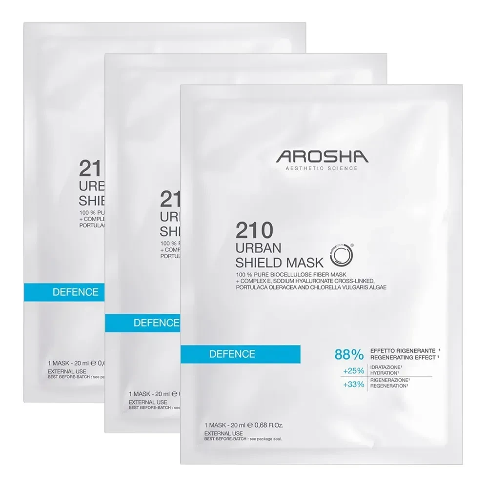 Антиоксидантна і регенеруюча маска для обличчя Arosha Defence Mask .210, 3х20 мл