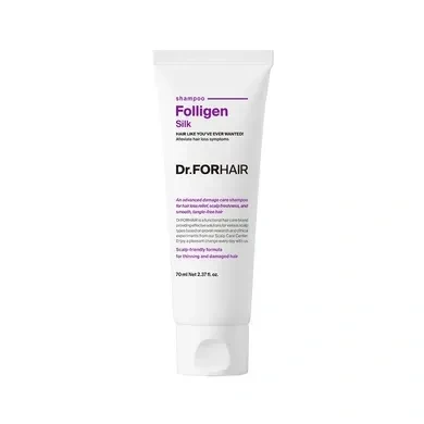 Шампунь для сухого та пошкодженого волосся Dr.FORHAIR Folligen Silk Shampoo, 70 мл