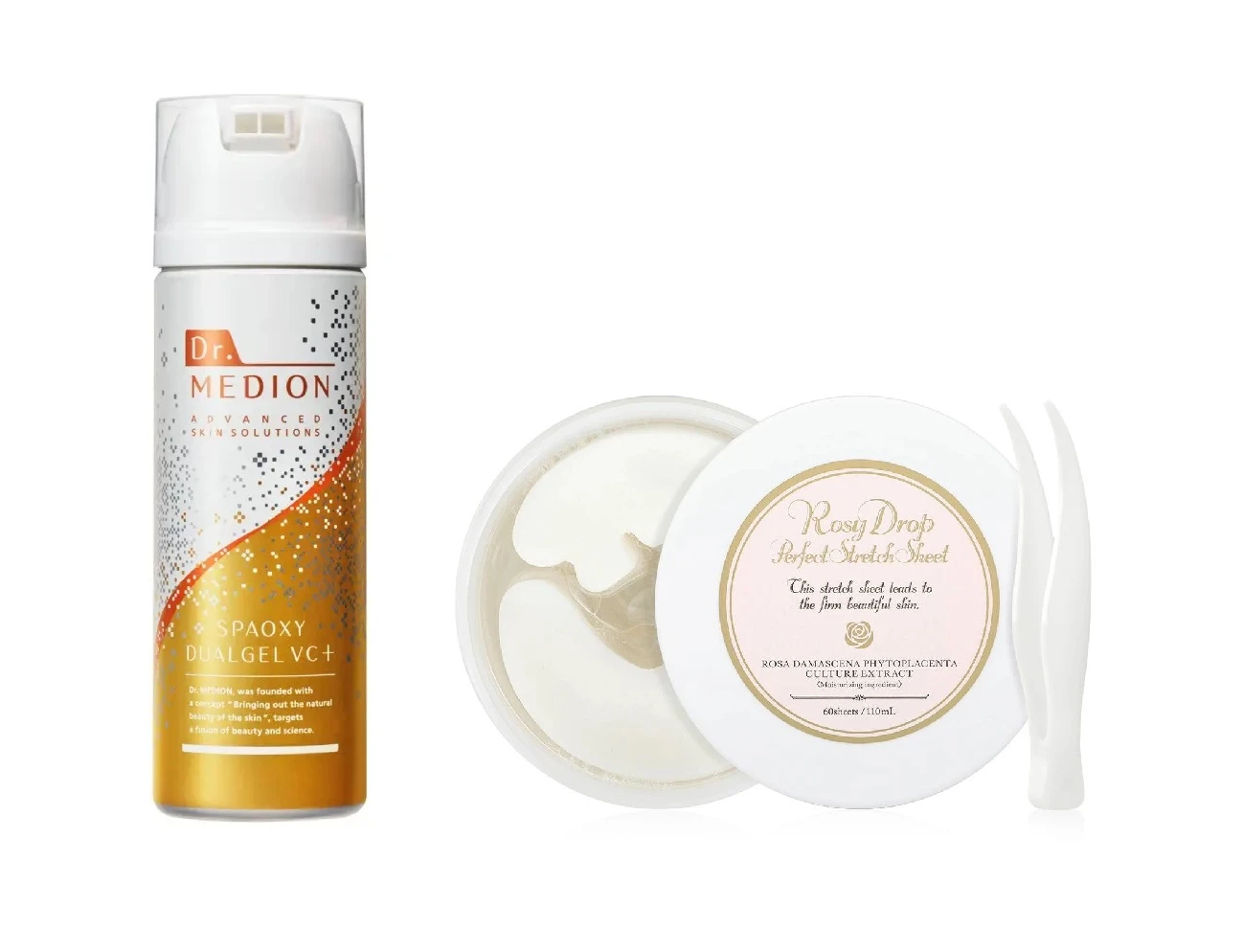 Лімітований набір "Ефект ліфтингу" Dr. Medion SpaOxy Dual Gel VC+ & Rosy Drop Perfect Stretch Sheet