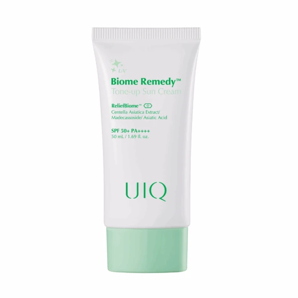 Сонцезахисний крем з зеленим тоном UIQ Biome Remedy Tone-up Sun Cream Green, 50 мл