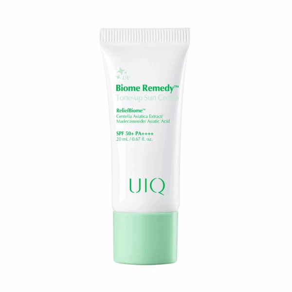 Сонцезахисний крем з зеленим тоном UIQ Biome Remedy Tone-up Sun Cream Green, 20 мл