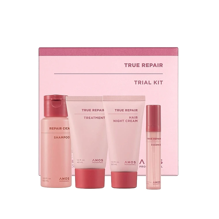 Набір мініатюр для сухого та пошкодженого волосся Amos True Repair Trial Kit