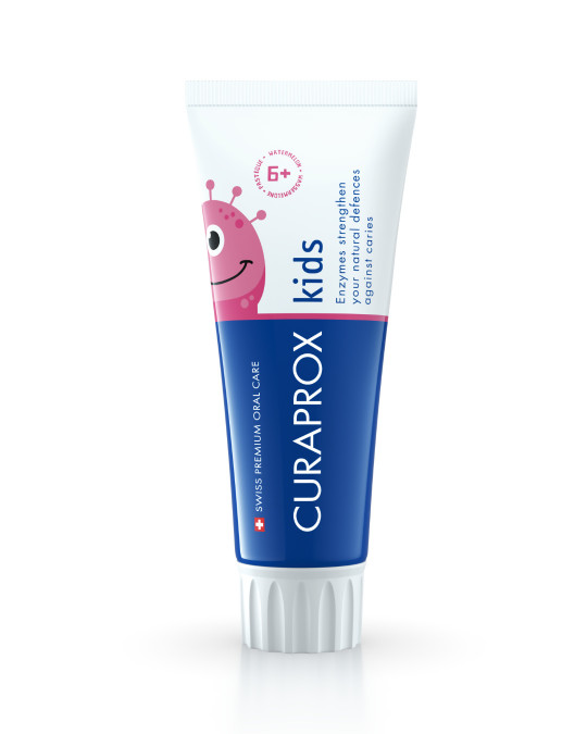 Дитяча зубна паста зі смаком кавуна 6+ з фтором Curaprox TPkids1450W, 60 мл