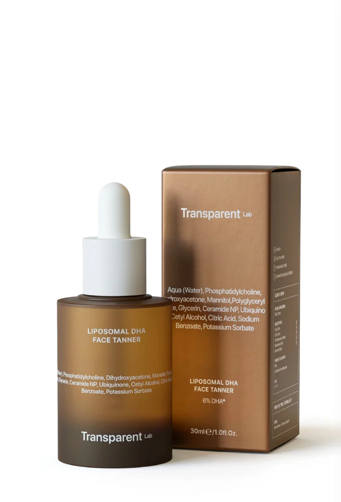Краплі-автозасмага для обличчя Transparent Lab Liposomal DHA Face Tanner, 30 мл