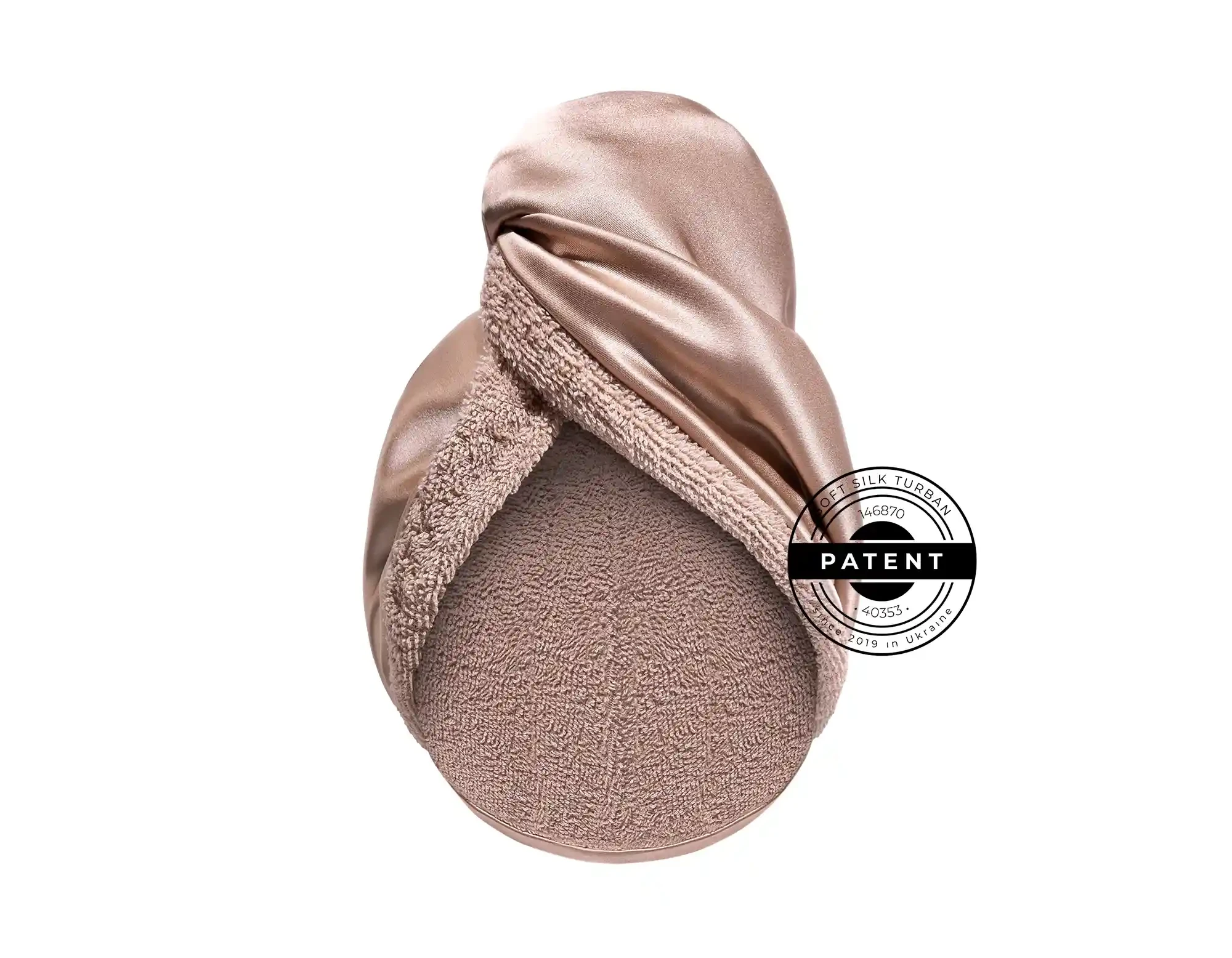 Рушник-тюрбан з натуральним шовком Mon Mou Soft Silk Turban Beige