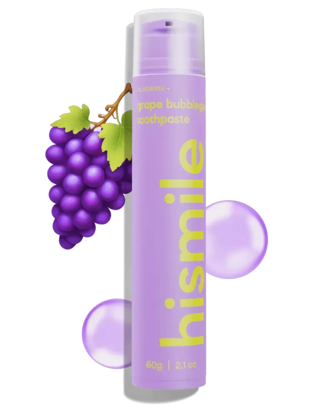 Зубна паста зі смаком виноградної жуйки Hismile Grape Bubblegum Toothpaste, 60 г