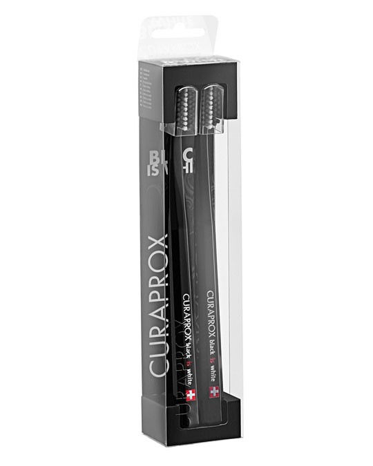 Набір з двох чорних зубних щіток Curaprox CS5460 "Ultra Soft" Duo Black, d 0.10 мм