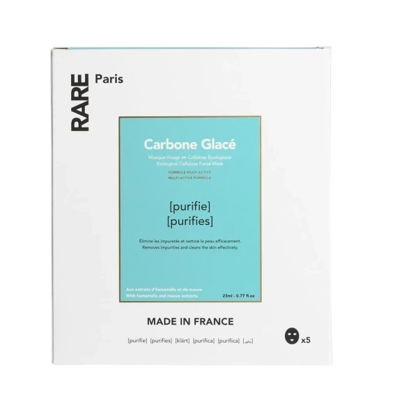 Sale! Набір очищувальних масок з гамамелісом Rare Paris Carbone Glacé Purifying Face Mask, 5х23 мл
