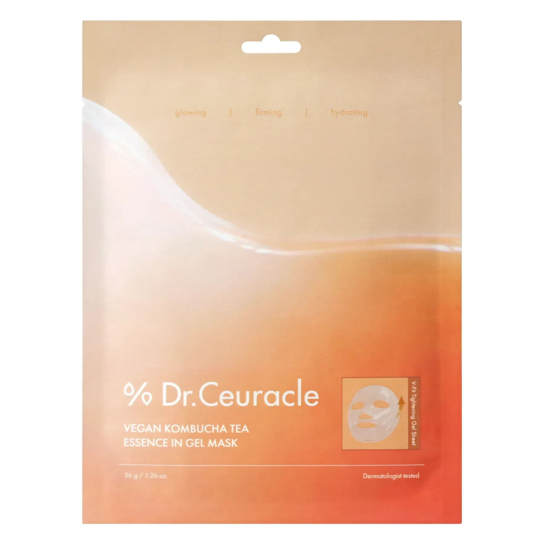 Веганська гідрогелева маска з екстрактом комбучі Dr.Ceuracle Vegan Kombucha Tea Essence in Gel Mask