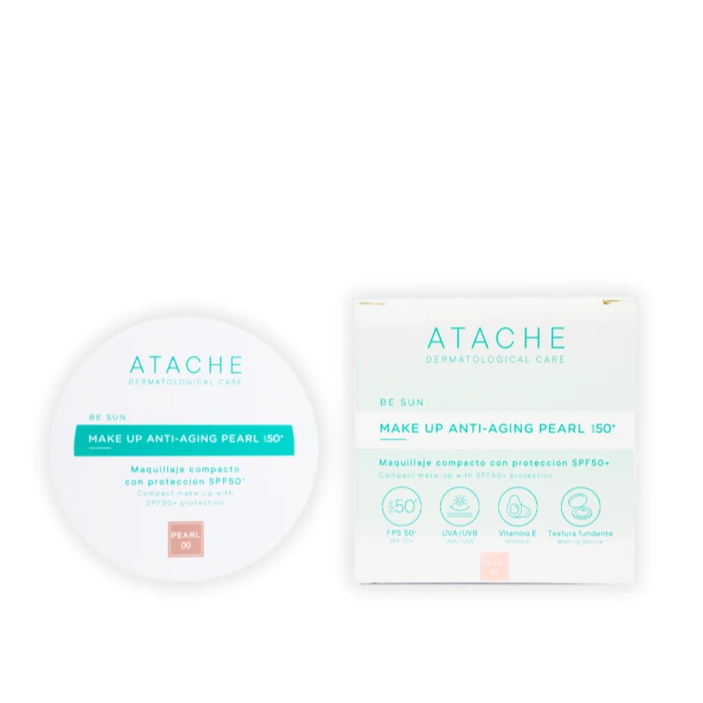 Антивіковий сонцезахисний кушон тон №00 Atache Be Sun Make Up Anti-Aging Pearl SPF50+, 12 г