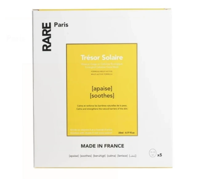 Sale! Набір заспокійливих масок з вітаміном Е Rare Paris Trésor Solaire Soothing Face Mask, 5х23 мл