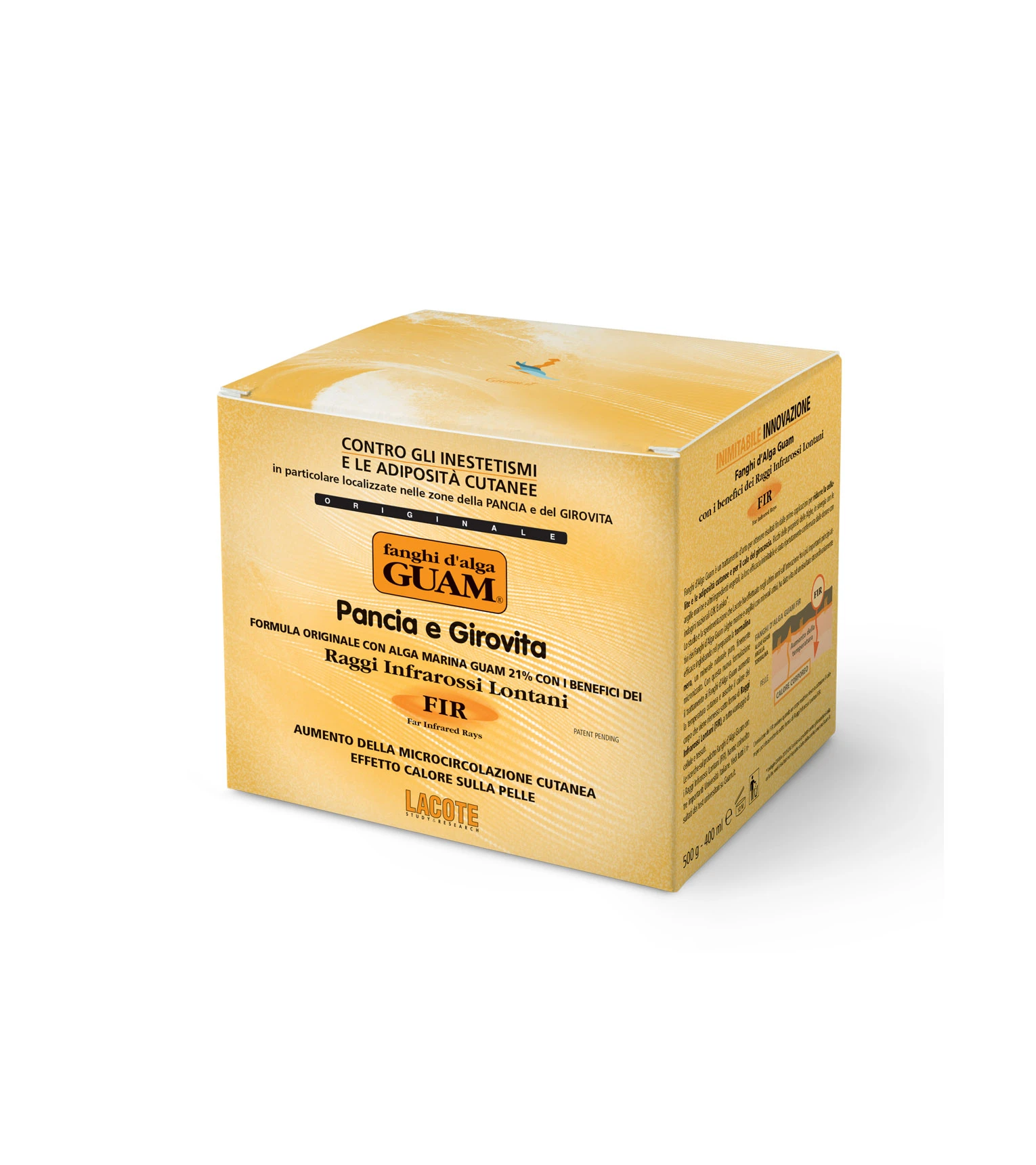 Грязьова маска з морських водоростей для живота і талії з розігріваючою дією Guam Fir, 500 г