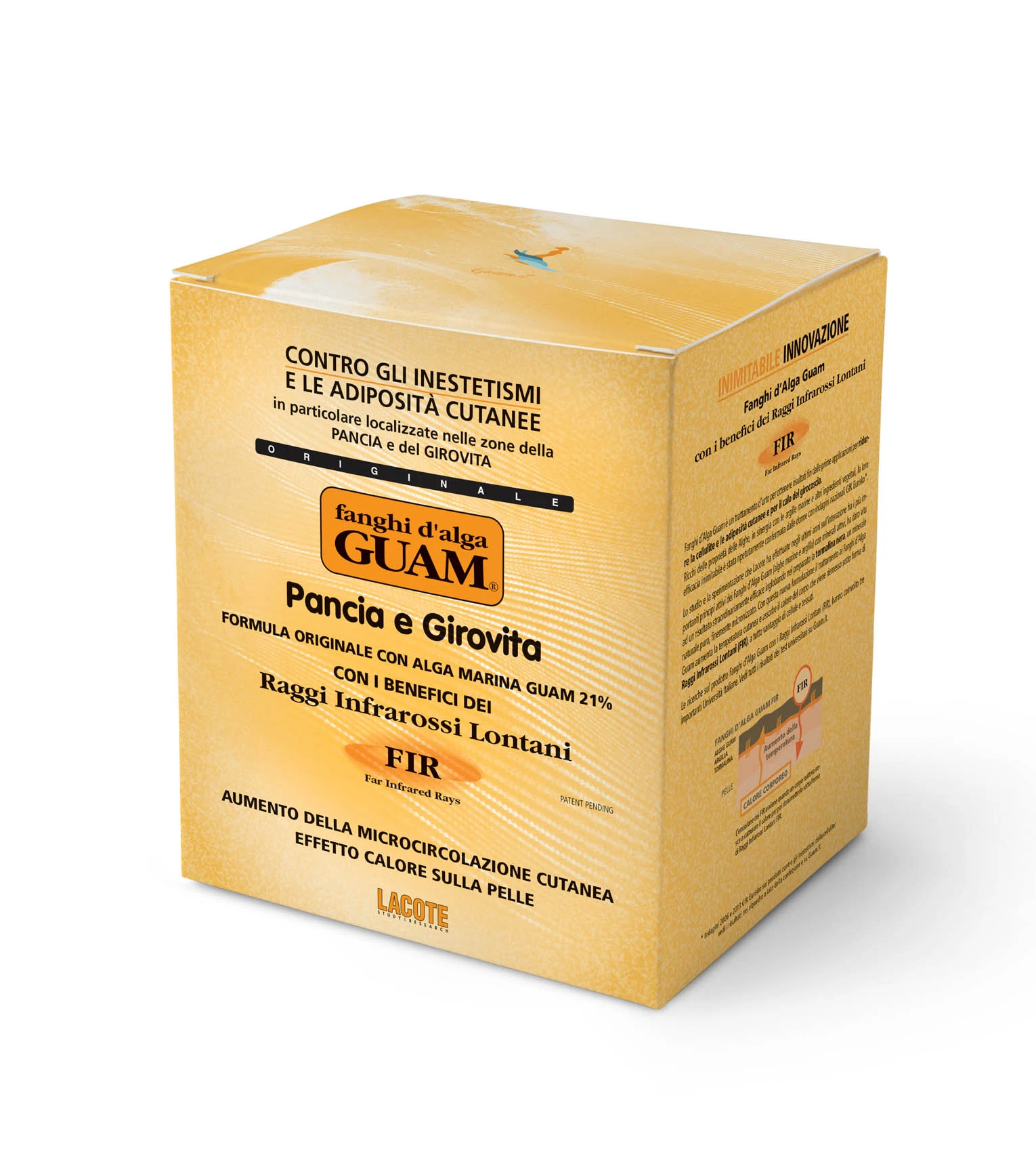 Грязьова маска з морських водоростей для живота і талії з розігріваючою дією Guam Fir, 1 кг