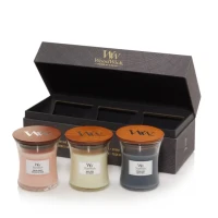 Набір свічок Woodwick Mini Evening Onyx, Coastal Sunset, Solar Ylang, 3х85 г