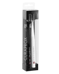 Набір з двох зубних щіток Curaprox CS5460 "Ultra Soft" White/Black, d 0.10 мм