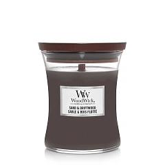 Ароматична свічка з ароматом деревини і піску Woodwick Medium Sand & Driftwood, 275 г