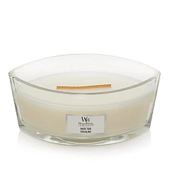 Ароматична свічка з ароматом сандалового дерева і дуба Woodwick Ellipse White Teak, 453 г